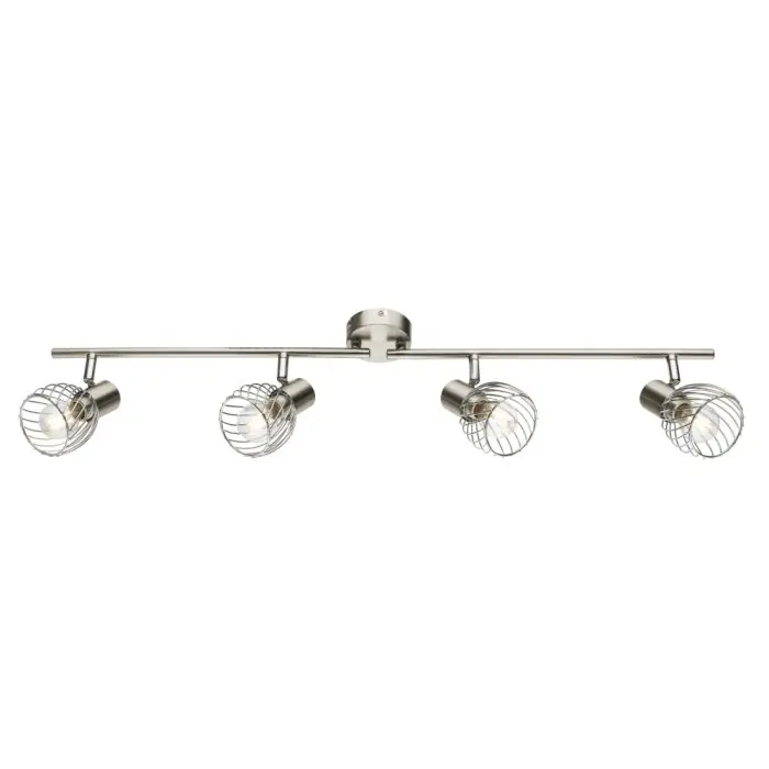 Aanbieding Globo Texas Plafond straler Nikkel mat, 4-lichts