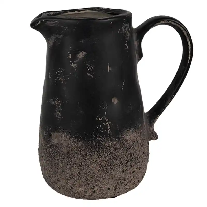 Favoriet Clayre & Eef Decoratie Kan 16x12x18 cm Zwart Bruin Keramiek