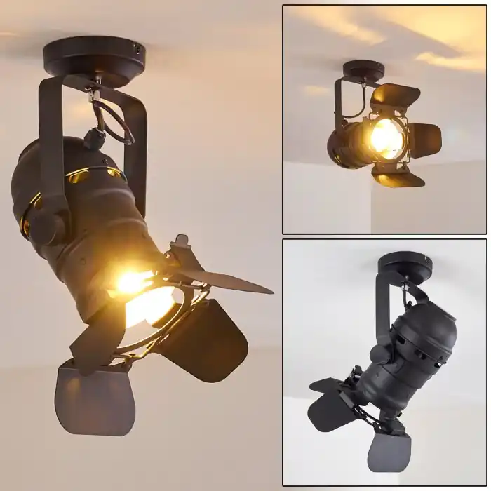 Lichinga Plafondlamp Zwart, 1-licht Actieprijs