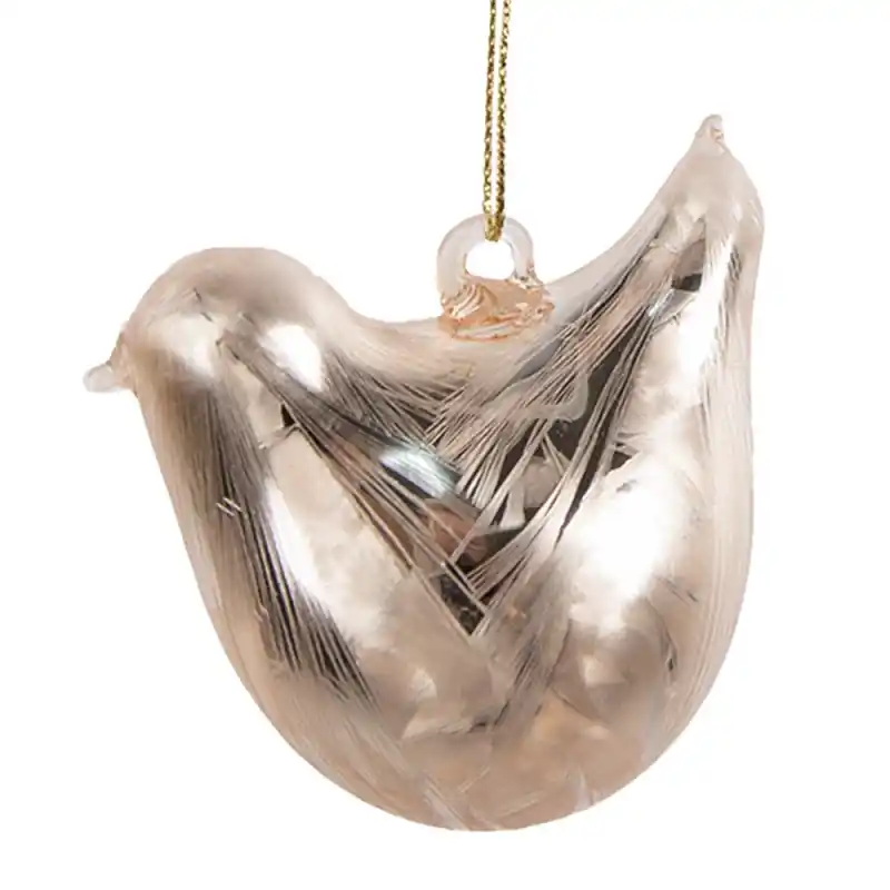 Clayre & Eef Hanger Vogel 7 cm Beige Glas Seizoensaanbieding