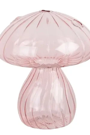 Aanbieding Clayre & Eef Decoratie Beeld Paddenstoel Ø 13x15 cm Roze Glas