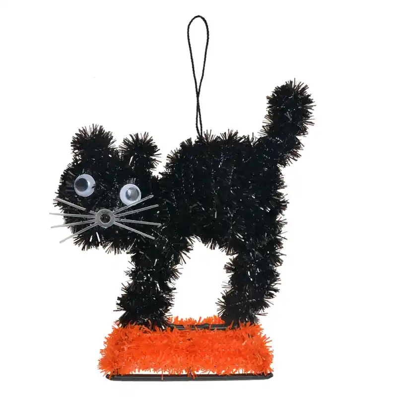 Clayre & Eef Halloween decoratie Kat 13x5x14 cm Zwart Kunststof Lage Prijs