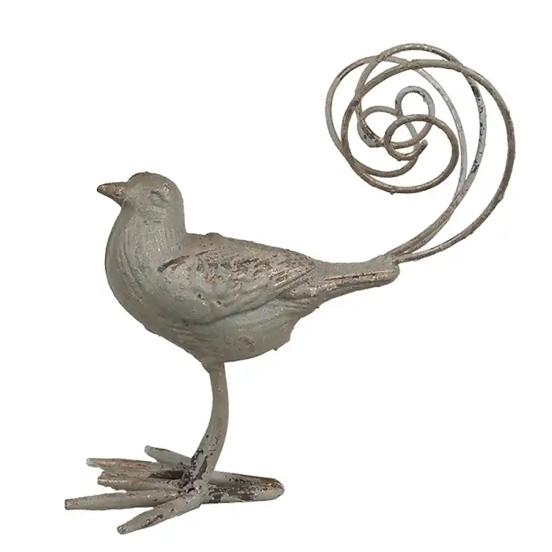 Clayre & Eef Decoratie Beeld Vogel 17x10x20 cm Groen IJzer Merkproduct