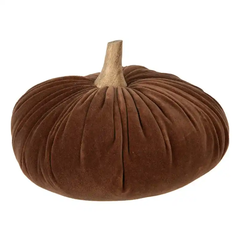 Clayre & Eef Decoratie Pompoen Ø 25x16 cm Bruin Polyester Speciale Aanbieding