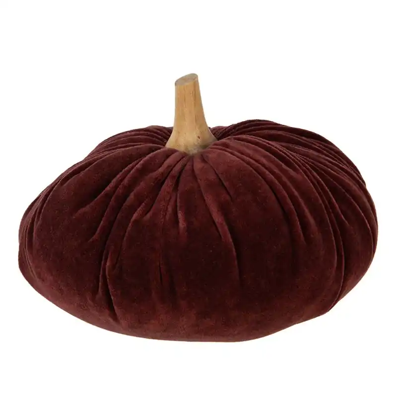 Clayre & Eef Decoratie Pompoen Ø 25x16 cm Rood Polyester Betrouwbaar
