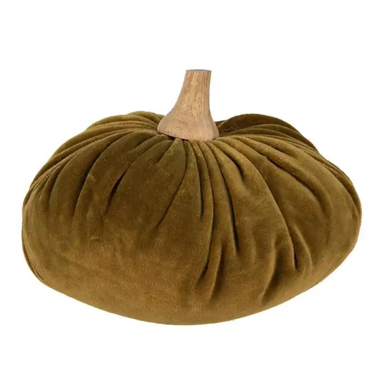 Lage Kosten Clayre & Eef Decoratie Pompoen Ø 20x14 cm Groen Polyester