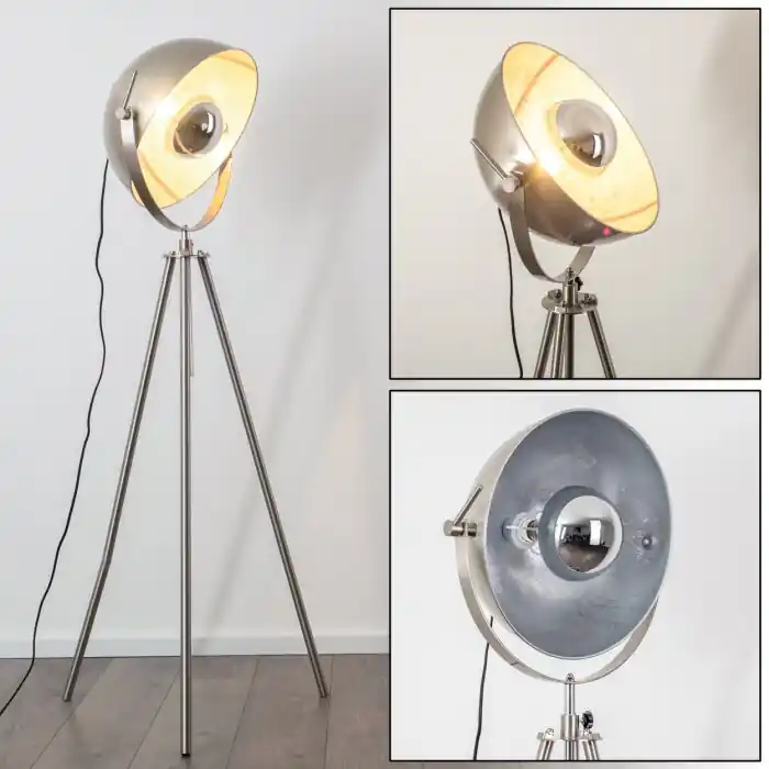 Maloy Staande lamp Chroom, Nikkel mat, 1-licht Weekendaanbieding