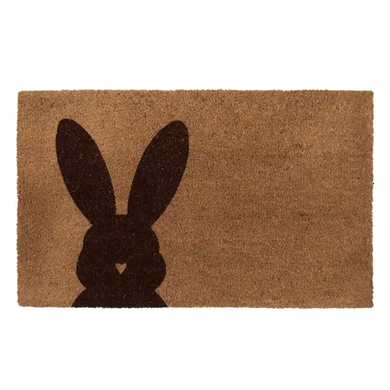 Clayre & Eef Deurmat 75x45 cm Bruin Kokos Konijn Gereduceerde Prijs
