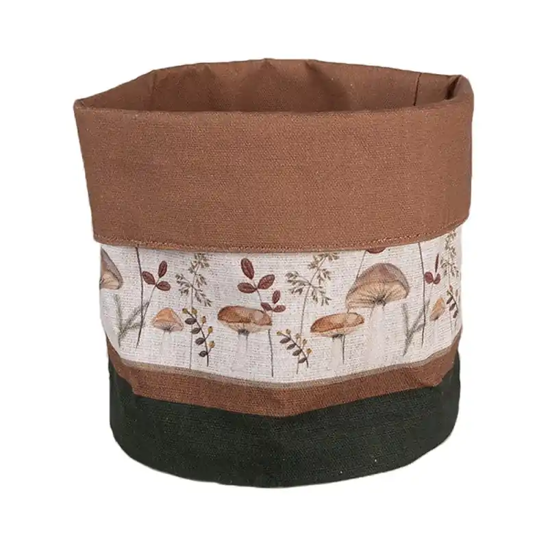 Clayre & Eef Broodmand Ø 15x16 cm Beige Katoen Paddenstoelen Laatste Kans
