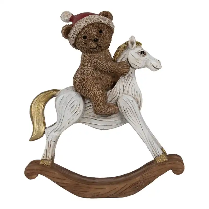 Goedkoop Clayre & Eef Decoratie Beeld Hobbelpaard 14 cm Bruin Polyresin Beer