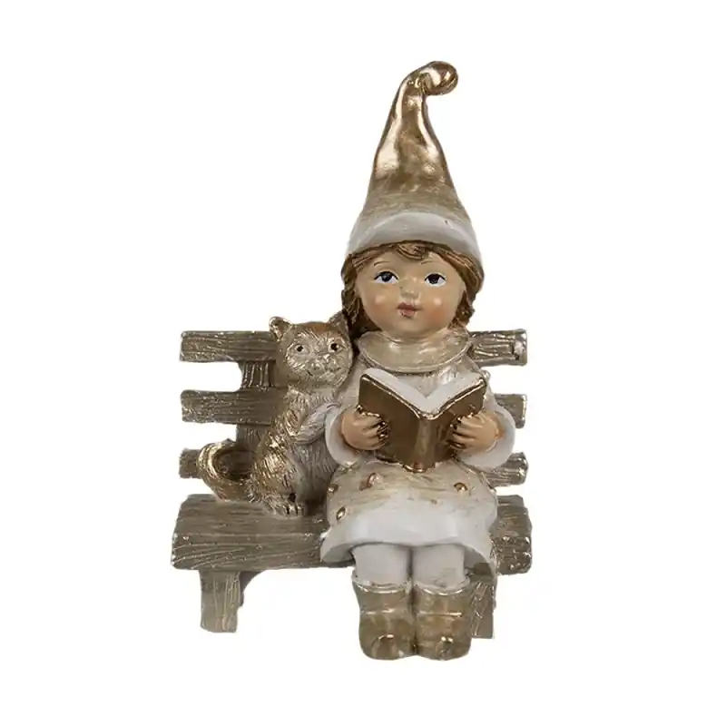 Speciale Aanbieding Clayre & Eef Decoratie Beeld Kabouter 9 cm Beige Polyresin