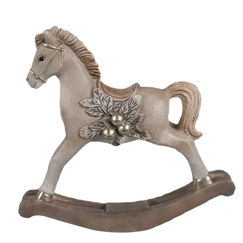 Bestel Nu Clayre & Eef Decoratie Beeld Hobbelpaard 17x5x16 cm Beige Polyresin