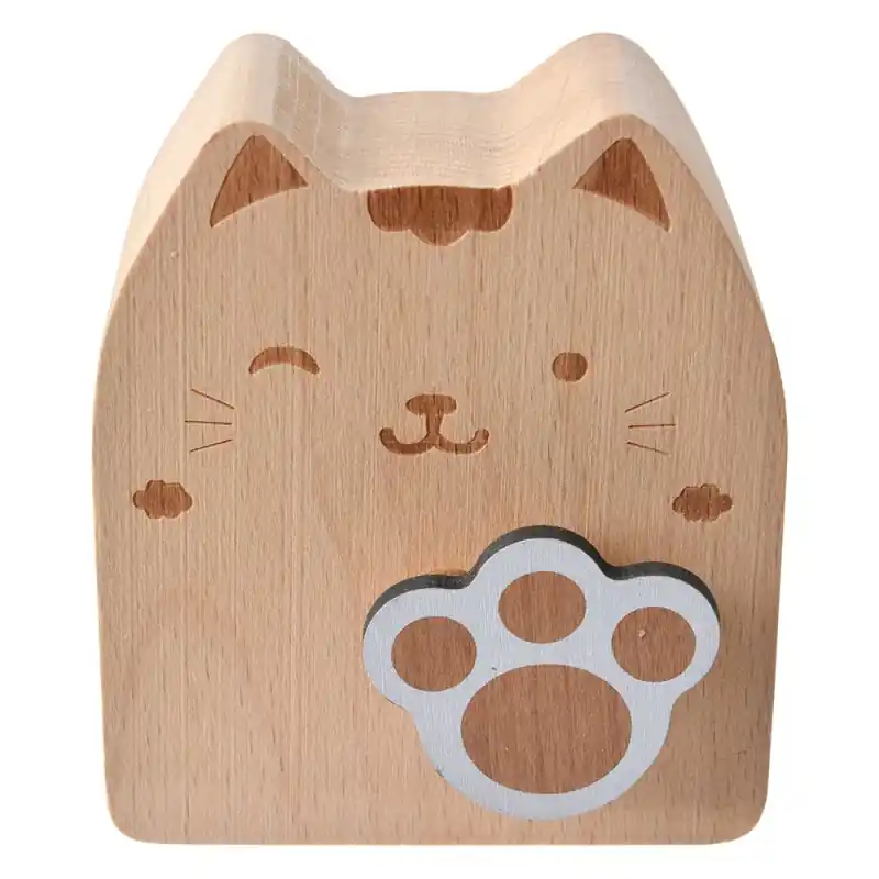 Clayre & Eef Muziekdoos Kat 7x4x8 cm Bruin Hout Bestel Nu