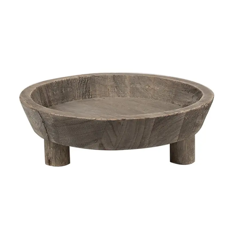Clayre & Eef Decoratie schaal Ø 22x7 cm Bruin Hout Shop Nu