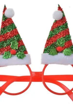 Weekendaanbieding Clayre & Eef Kerstbril 13x3x15 cm Rood Kunststof