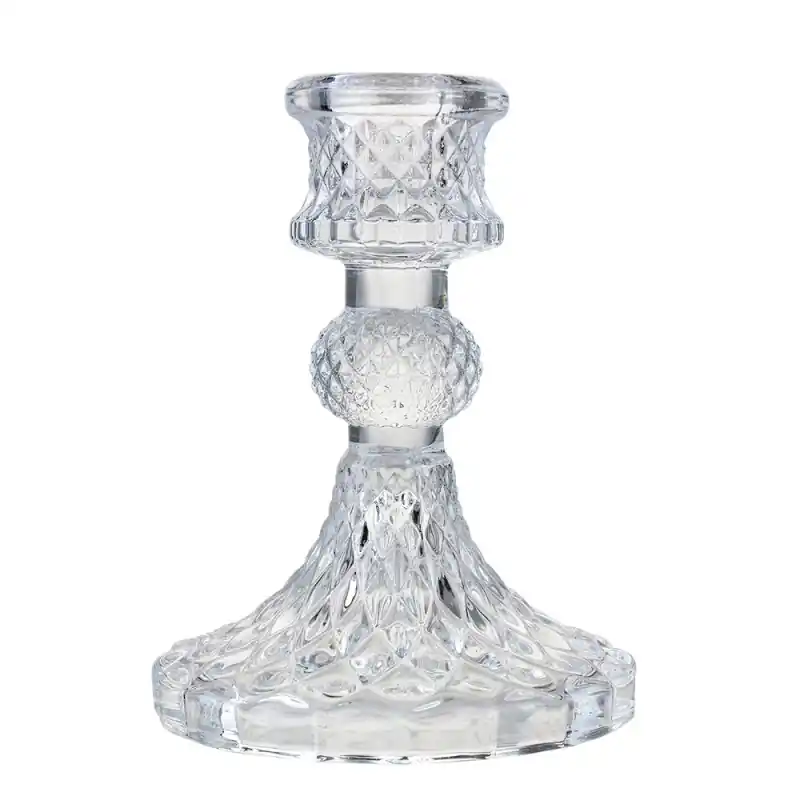 Clayre & Eef Kandelaar Ø 8x11 cm Transparant Glas Lage Prijs