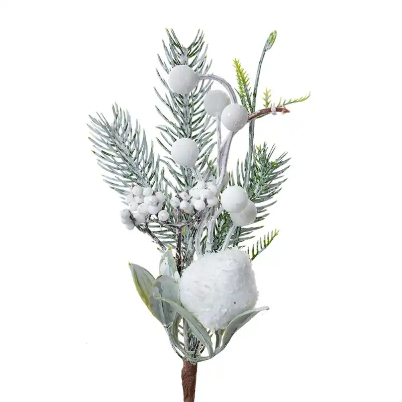 Clayre & Eef Decoratie Tak 26 cm Wit Groen Kunststof Tijdelijk Beschikbaar