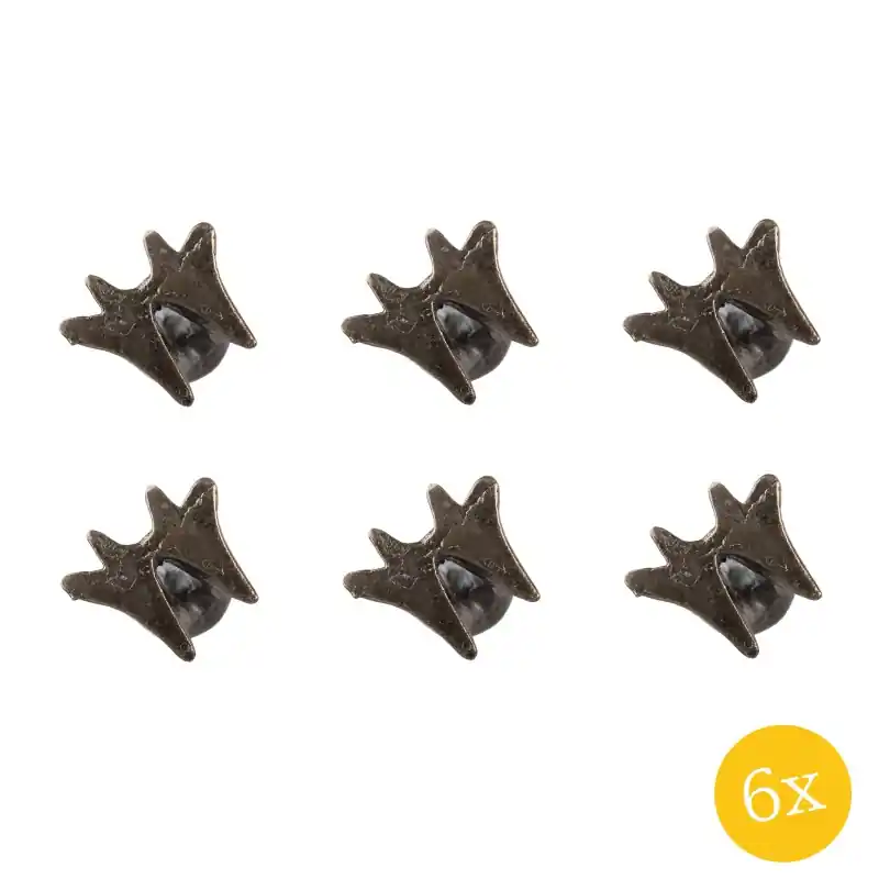 Clayre & Eef Deurknop set van 6 stuks 4x4 cm Bruin Ijzer Meubelknop Gecertificeerd