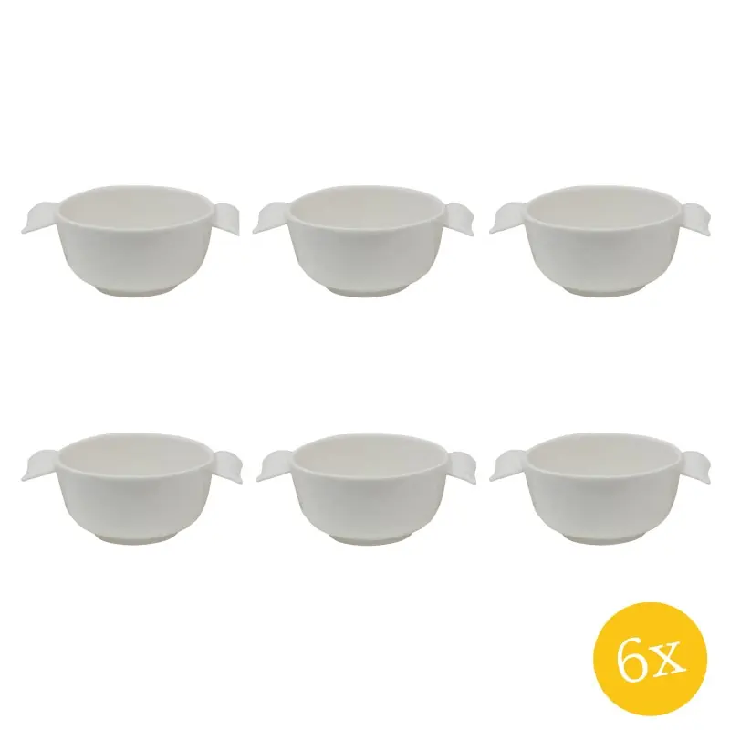 Koop Online Clayre & Eef Decoratie Schaal set van 6 stuks Schaal 150 ml Wit Keramiek Vleugels