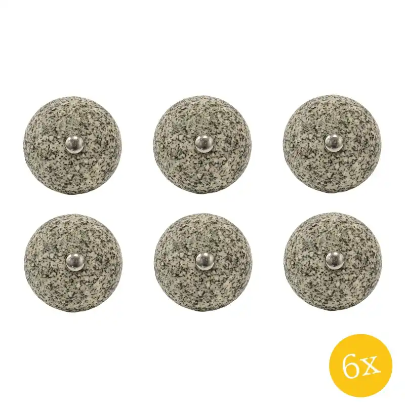 Beste Prijs Clayre & Eef Deurknop set van 6 stuks Ø 4 cm Zwart Keramiek Meubelknop