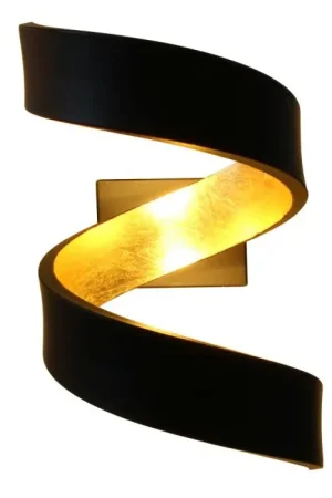 Lutec HELIX Wandlamp Goud, Zwart, 2-lichts Tijdelijk Beschikbaar