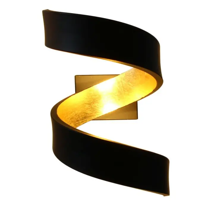 Lutec HELIX Wandlamp Goud, Zwart, 2-lichts Tijdelijk Beschikbaar