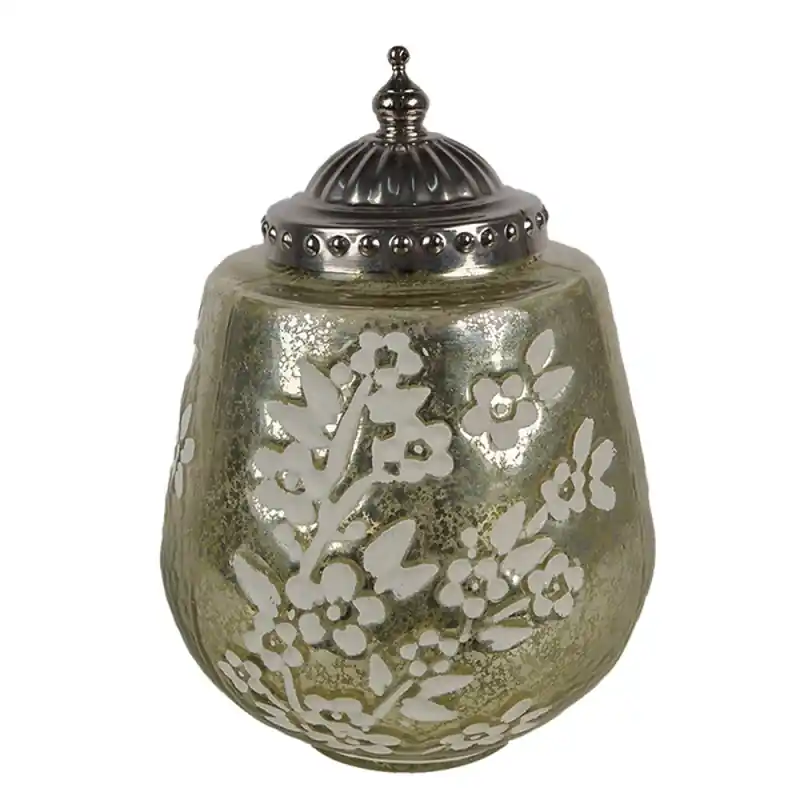 Premium Clayre & Eef LED Lantaarn Ø 13x19 cm Groen Glas