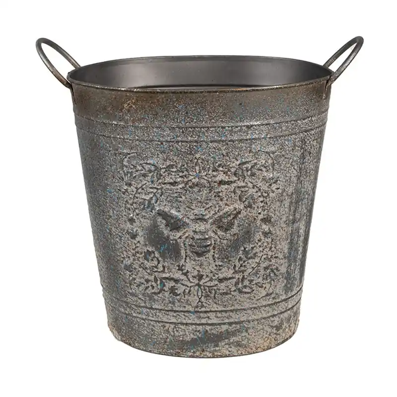 Bestel Nu Clayre & Eef Bloempot 35x22x32 cm Grijs Metaal
