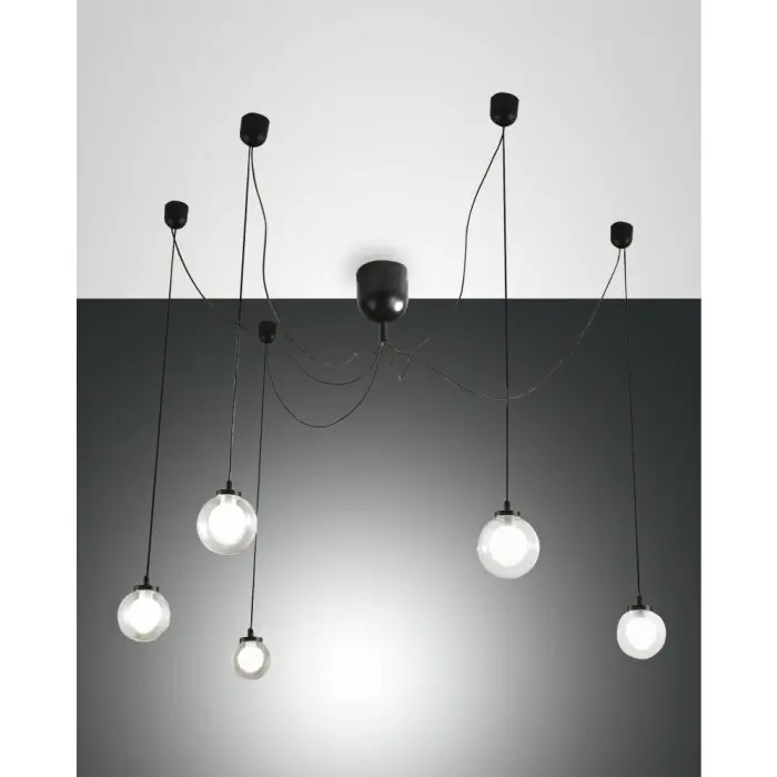 Express Levering Fabas Luce Blog Hanglampen LED Zwart, 1-licht