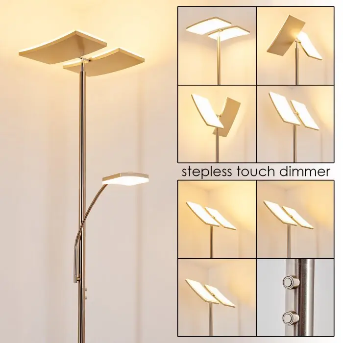 Thyolo Uplighter LED Staal geborsteld, 2-lichts Finale Uitverkoop