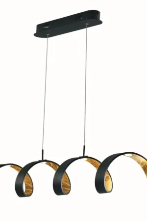 Lutec HELIX Hanglamp Goud, Zwart, 4-lichts Snelle Levering