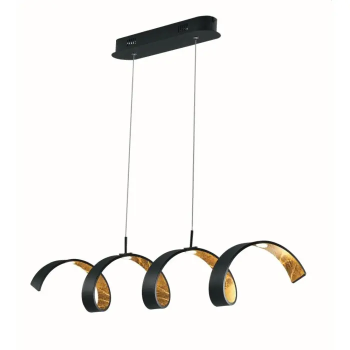 Lutec HELIX Hanglamp Goud, Zwart, 4-lichts Snelle Levering
