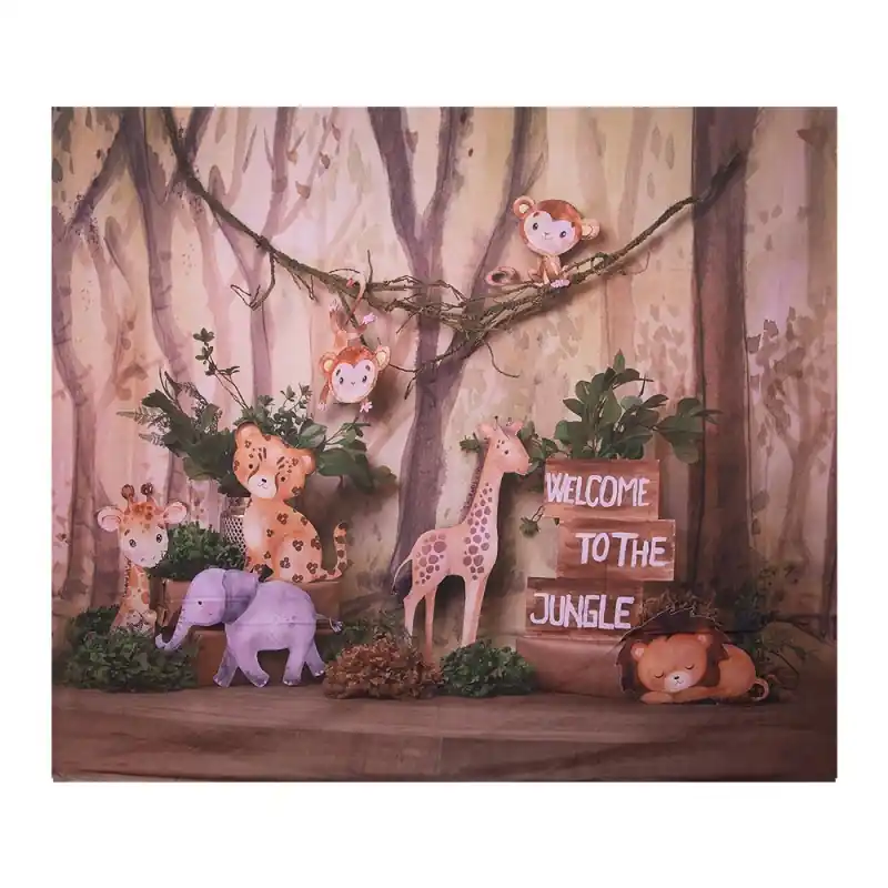 Clayre & Eef Achtergronddoek 180x210 cm Bruin Textiel Jungle Meest Verkocht