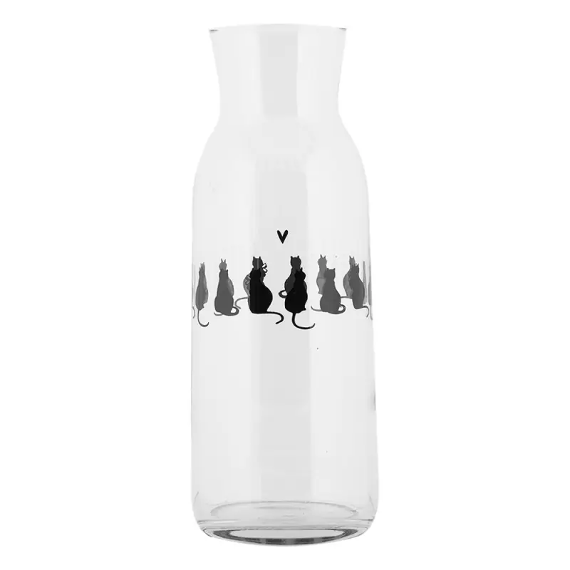 Gereduceerde Prijs Clayre & Eef Karaf 1000 ml Transparant Glas Katten