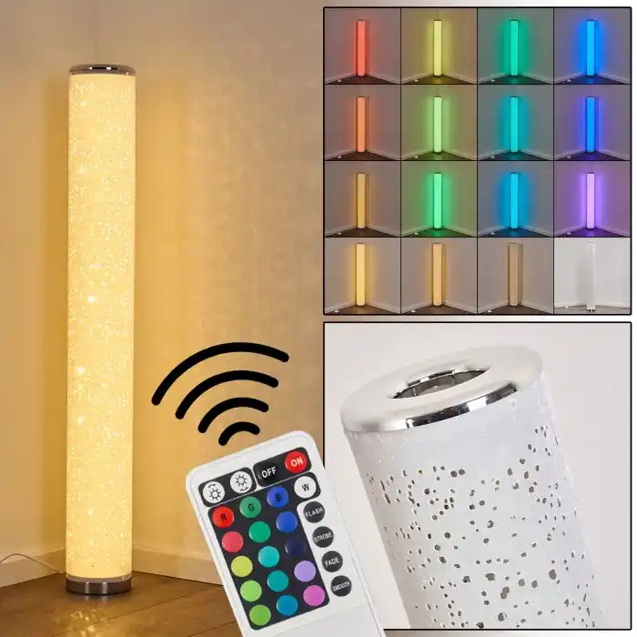 Seizoensaanbieding Tumba Staande lamp LED Wit, 1-licht, Afstandsbediening, Kleurwisselaar