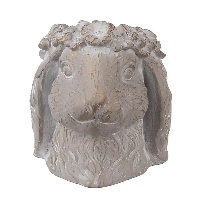 Betaalbaar Clayre & Eef Bloempot Konijn 16x18x18 cm Beige Steen