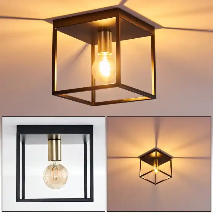 Ibusuki Plafondlamp Zwart, 1-licht Korting