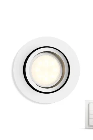 Gereduceerde Prijs Philips Hue Ambiance White Milliskin Inbouwspot extensie Wit, 1-licht, Afstandsbediening