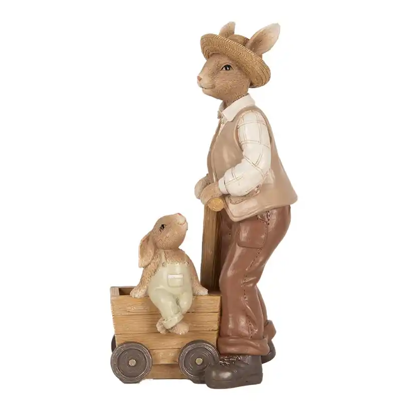 Nu Kopen Clayre & Eef Decoratie Beeld Konijn 12x7x23 cm Bruin Kunststof