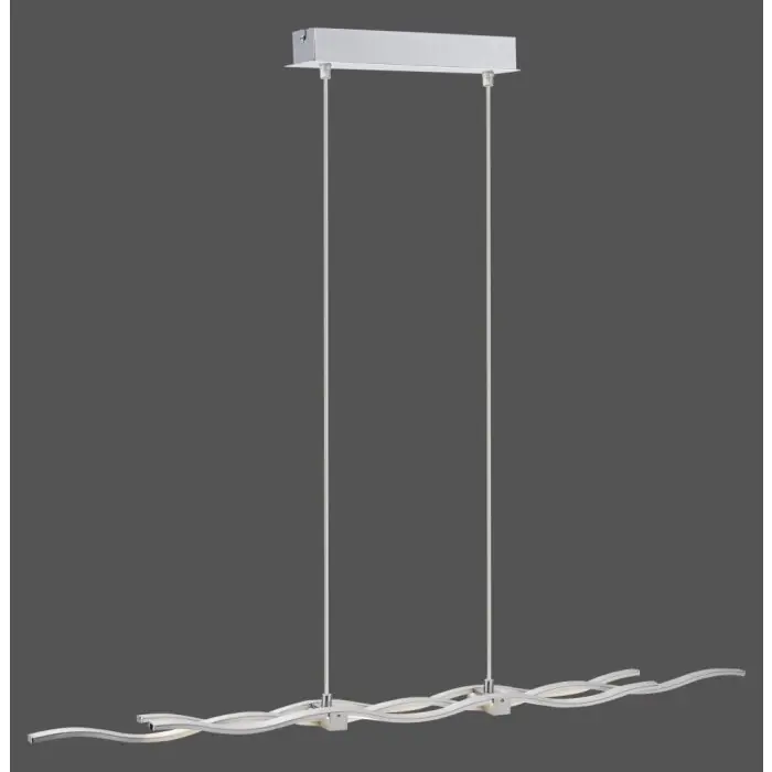 Flitsaanbieding Leuchten-Direkt LOLA-WAVE Hanglamp LED roestvrij staal, 2-lichts, Afstandsbediening, Kleurwisselaar