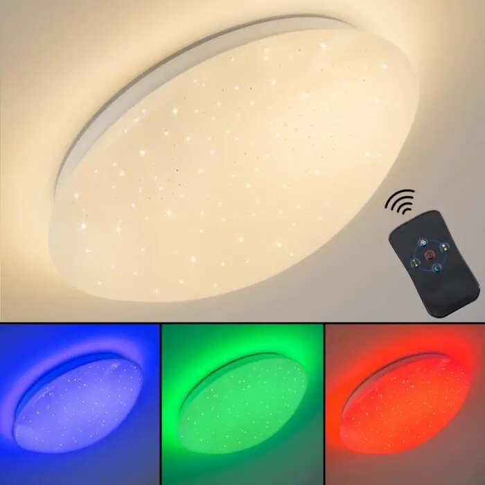 Uitverkoop Quebec Plafondlamp LED Wit, 1-licht, Afstandsbediening, Kleurwisselaar