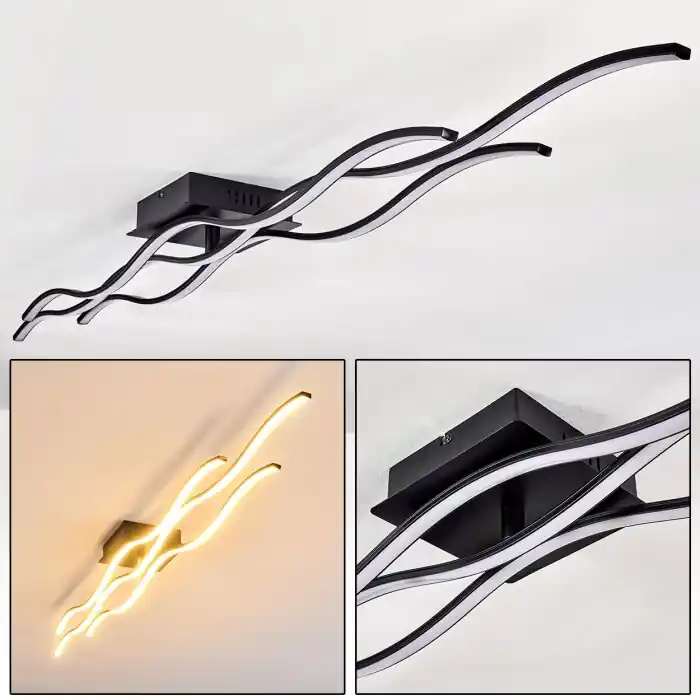 Flow Plafondlamp LED Zwart, 3-lichts Korting