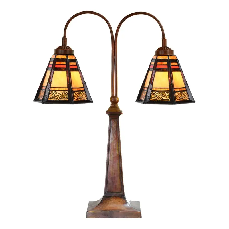 Lumilamp Tiffany Tafellamp 48x19x64 cm Bruin Glas Actieprijs