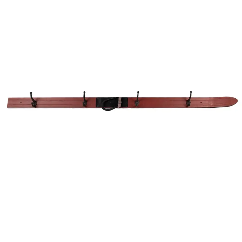 Finale Uitverkoop Clayre & Eef Wandkapstok 4 Haken 172x8x12 cm Rood Hout