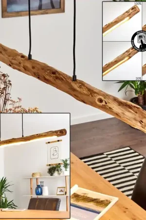 Winterthur Hanglamp LED Hout licht, Zwart, 1-licht Weekendaanbieding