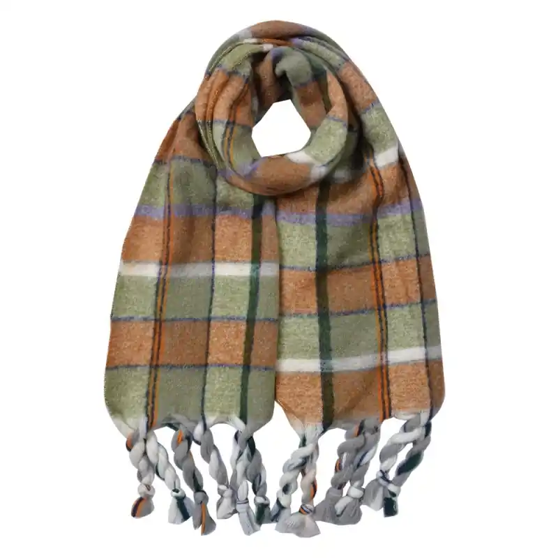 Aanbieding Clayre & Eef Wintersjaal Dames 50x200 cm Groen Synthetisch