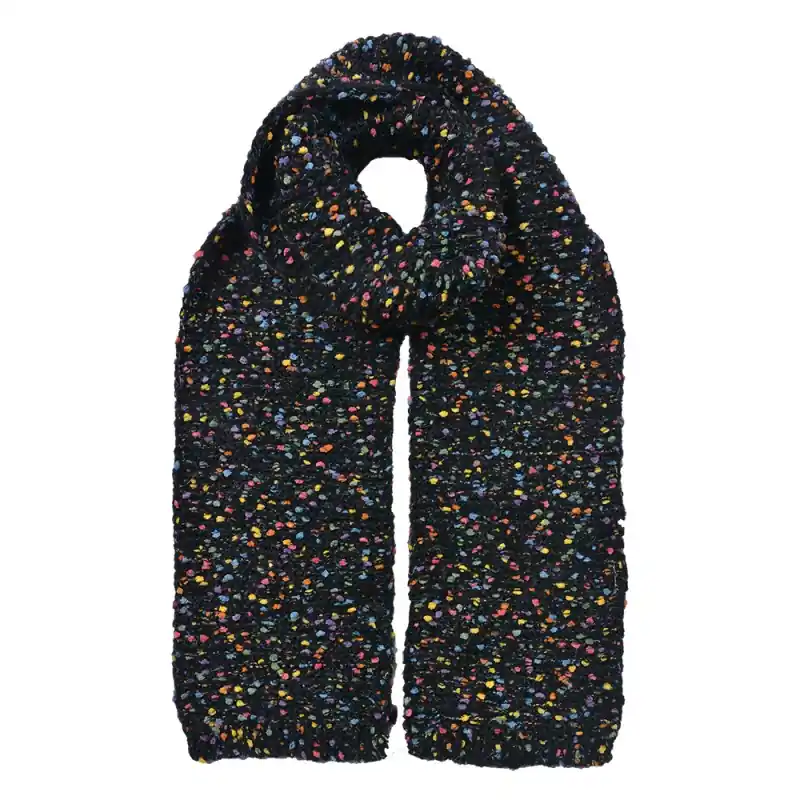 Tijdelijk Beschikbaar Clayre & Eef Wintersjaal Dames 14x146 cm Zwart Synthetisch