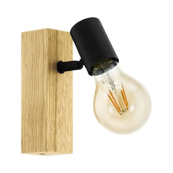 Eglo verlichting TOWNSHEND Muurspot Bruin, Zwart, 1-licht Favoriet