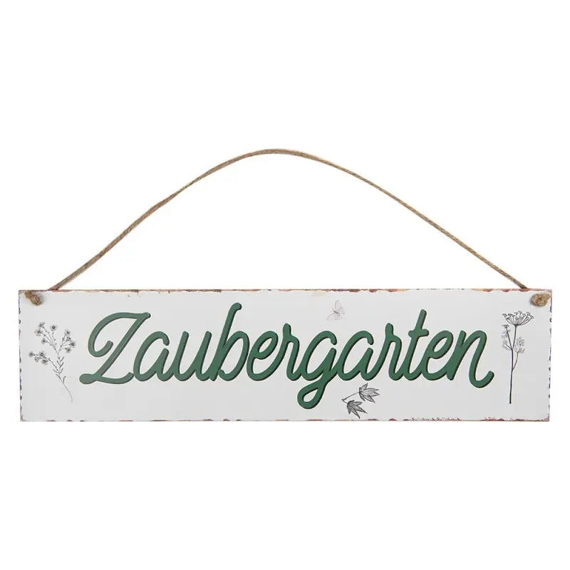 Gratis Retour Clayre & Eef Tekstbord 40x10 cm Wit Metaal