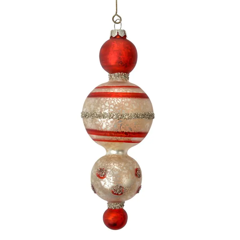 Finale Uitverkoop Clayre & Eef Kersthanger Ø 6x17 cm Rood Glas